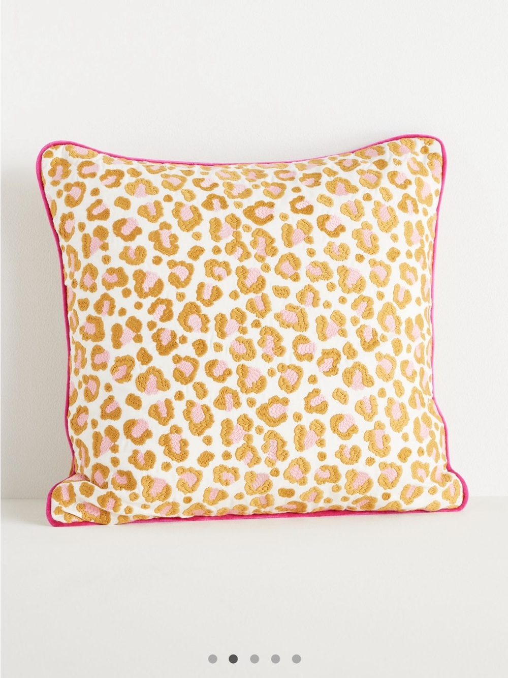 NWT Anthropologie Ruthie Embroidered Leopard Pillow